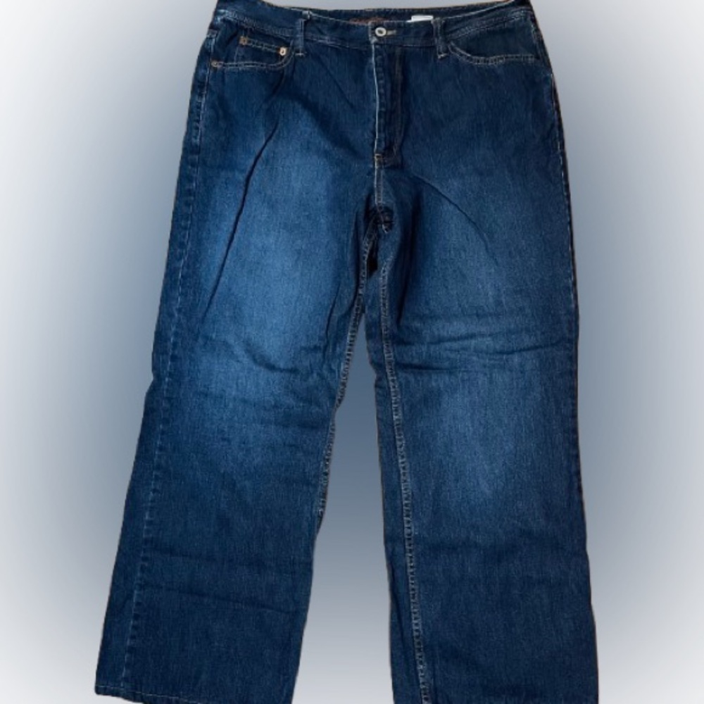 Eddie Bauer Natural Fit Flannel Lined Blue Denim Jeans Size 16